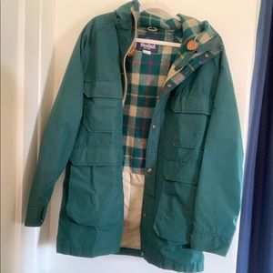 Green Woolrich coat